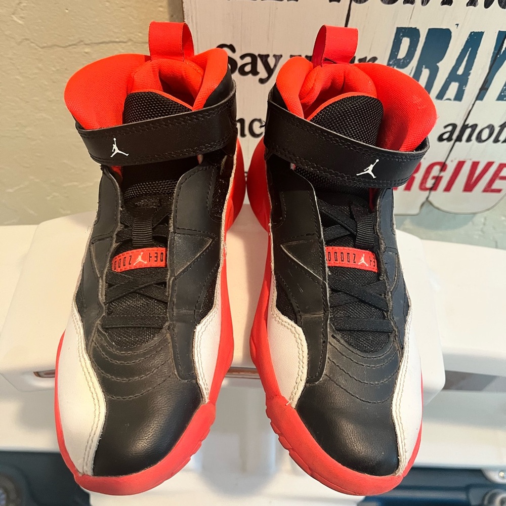 Jordan Black and Red High-Top Sneakers